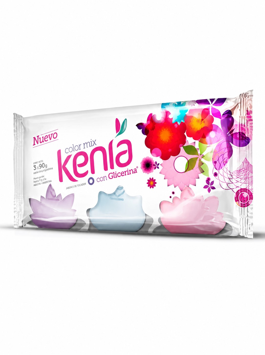 JABON KENIA JABON DE TOCADOR KENIA COLOR MIX 3x90gr - Imagen 1