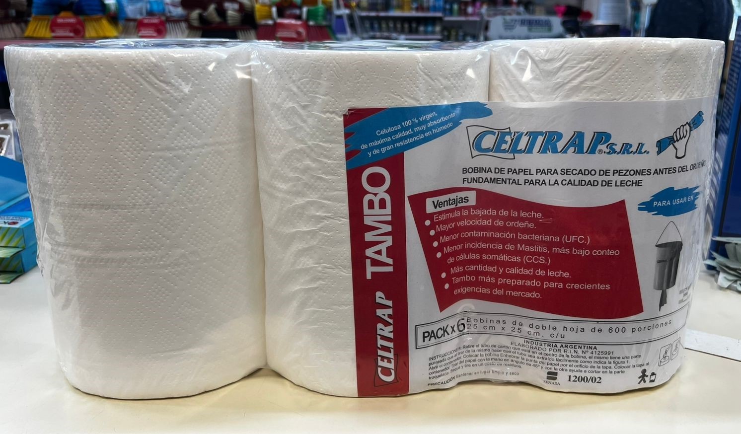 TAMBO BOBINA PAPEL TAMBO PACK X 6 UNID. - Imagen 1