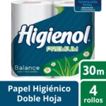 PAPEL HIG. HIGIENOL DOBLE HOJA 4x30 MTS BALANCE