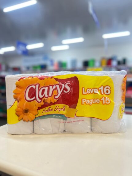 PAPEL HIGIENICO 16 X 30 MTS DOBLE HOJA CLARYS
