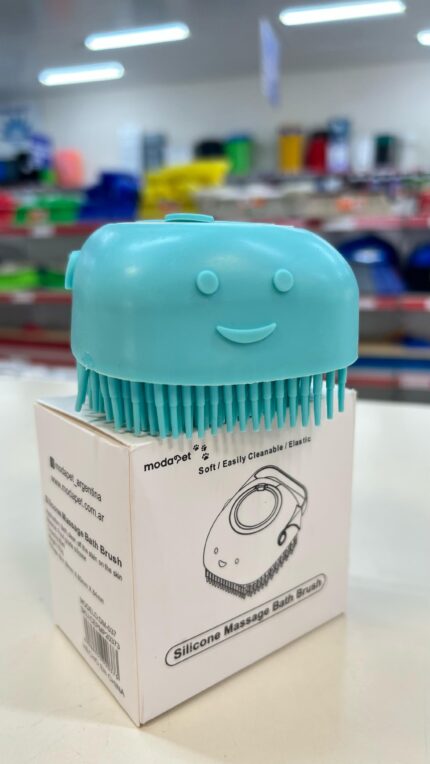CEPILLO DE BAÑO MASCOTAS CON DISPENSER