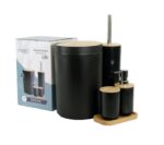 KIT PARA BAÑO 5 PIEZAS NEGRO NOBRE