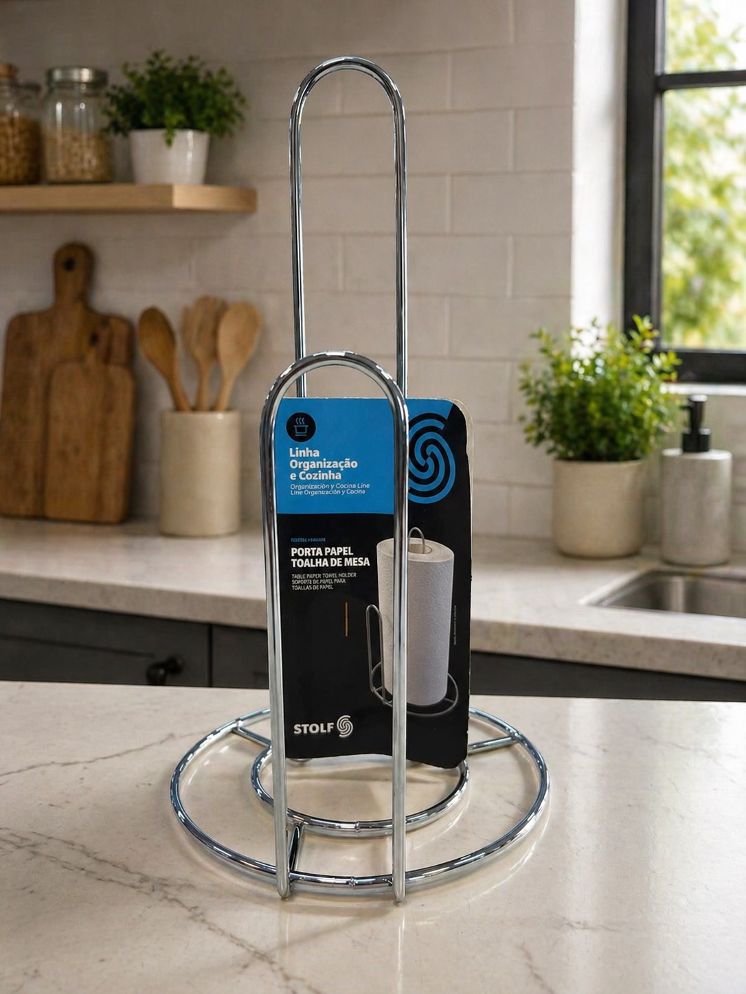 PORTA SERVILLETA SOPORTE ROLLO DE COCINA STOLF - Imagen 1