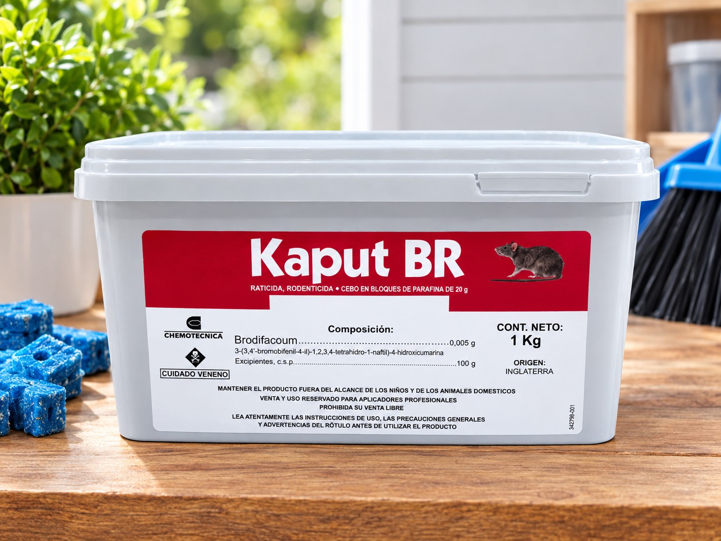 RATICIDA II BLOQUE RODENTICIDA KAPUT X 1 KG - Imagen 1